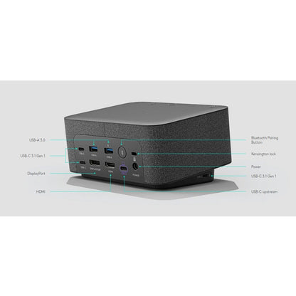 Logitech Logi Dock Docking Station - All-in-One Home Office Hub with 2 Monitors, 5 USB Ports, and 100W Power Delivery