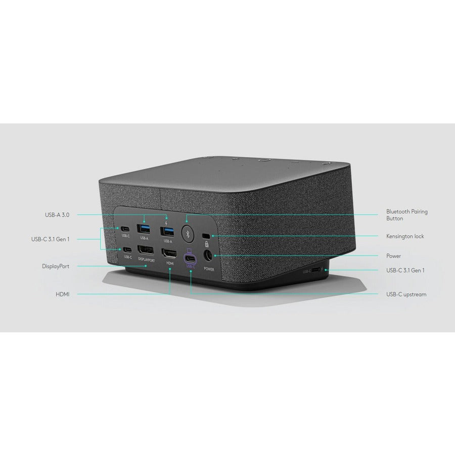 Logitech Logi Dock Docking Station — All-in-One Work From Home Hub with 2 Monitors and 5 USB Ports