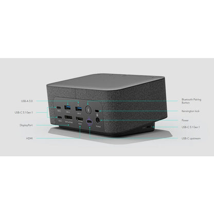 Logitech Logi Dock Docking Station — All-in-One Work From Home Hub with 2 Monitors and 5 USB Ports