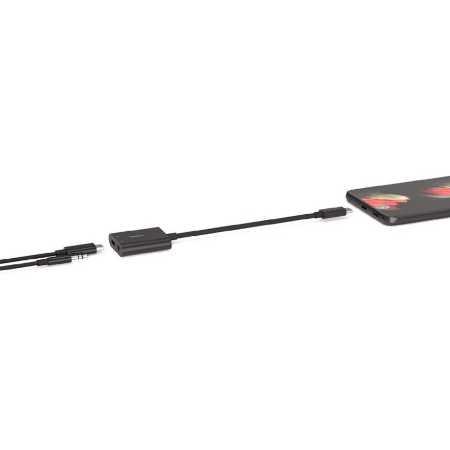 Belkin 3.5mm Audio + USB-C Charge Adapter – Fast Charging & High-Resolution Audio for iPhone and USB-C Devices