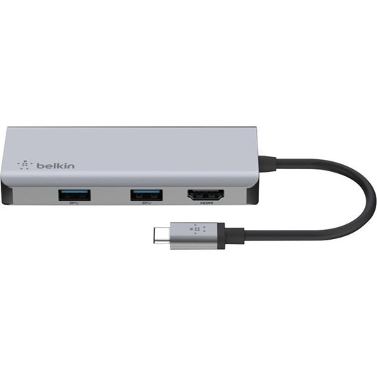 Belkin USB-C 5-in-1 Multiport Adapter Hub with 4K HDMI, SD & MicroSD Card Reader, 2 USB-A Ports for MacBook & USB-C Laptops