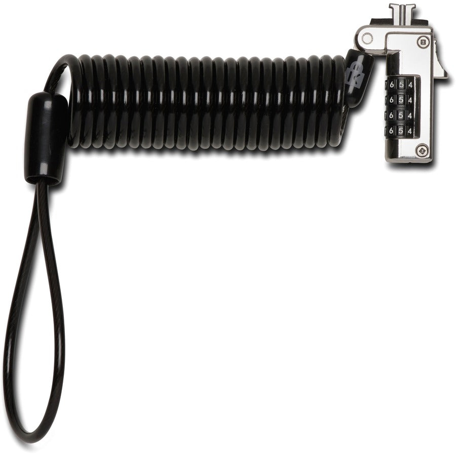 Kensington Slim Portable Combination Lock for Standard Slot - Carbon Steel Cable Lock with Resettable 4-Digit Code