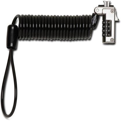Kensington Slim Portable Combination Lock for Standard Slot - Carbon Steel Cable Lock with Resettable 4-Digit Code