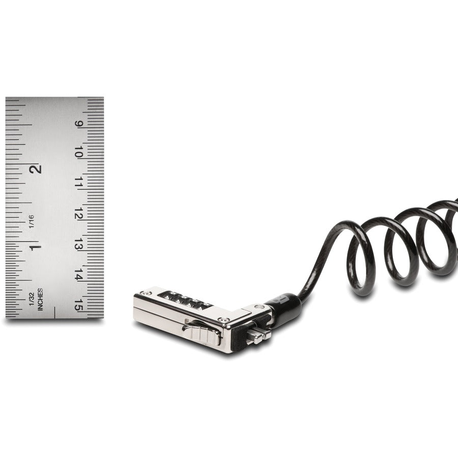Kensington Slim Portable Combination Lock for Standard Slot - Carbon Steel Cable Lock with Resettable 4-Digit Code