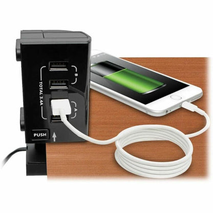 Eaton Tripp Lite Series Safe-IT TLP68UBAM 6-Outlet Surge Protector with Retractable USB Charger