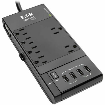 Eaton Tripp Lite Series Safe-IT TLP68UBAM 6-Outlet Surge Protector with Retractable USB Charger