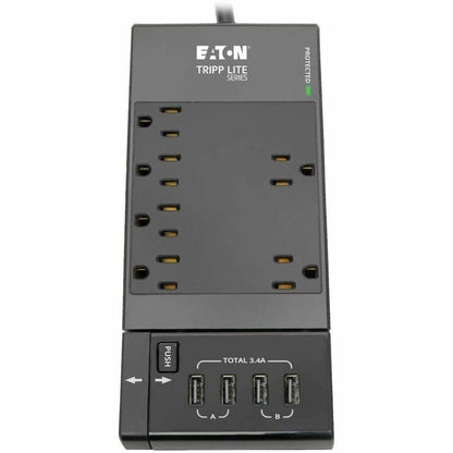 Eaton Tripp Lite Series Safe-IT TLP68UBAM 6-Outlet Surge Protector with Retractable USB Charger