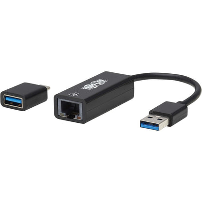 Eaton Tripp Lite Series USB-C & USB-A to Gigabit Ethernet Adapter - 10/100/1000 Mbps Ethernet Connection