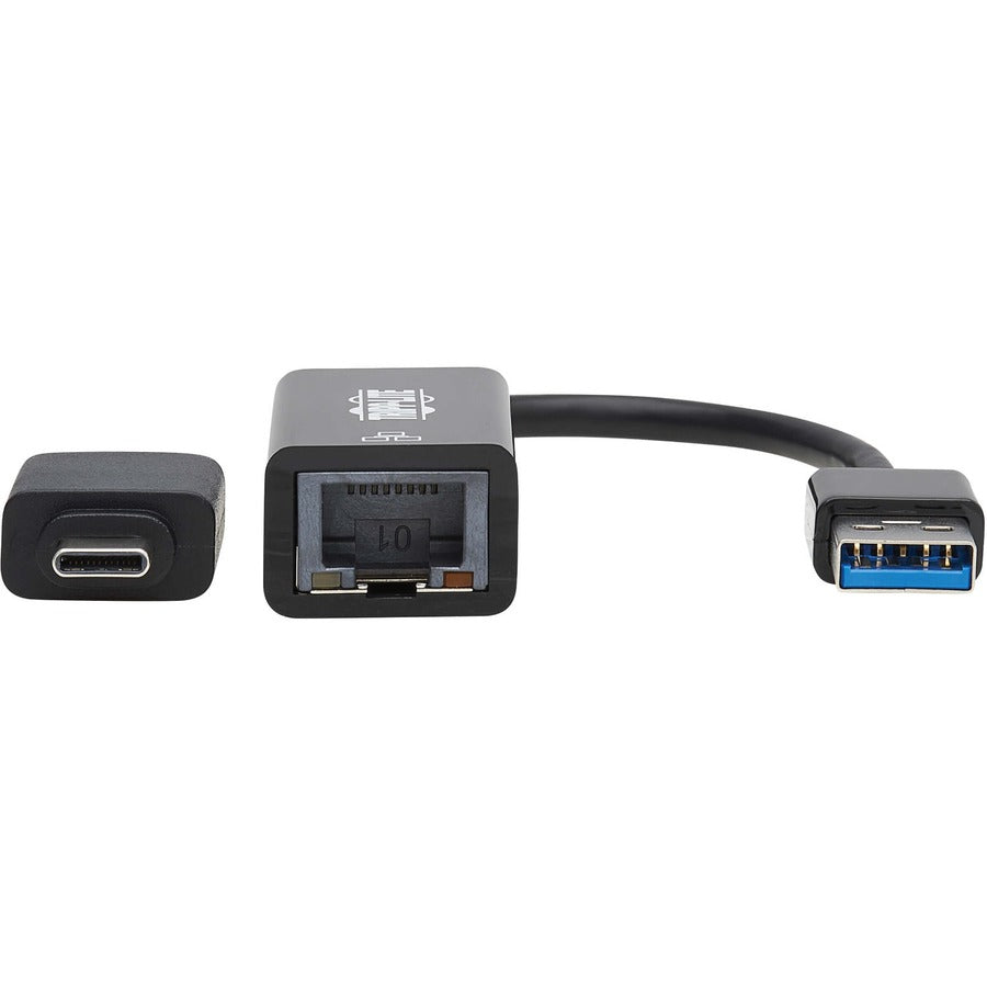 Eaton Tripp Lite Series USB-C & USB-A to Gigabit Ethernet Adapter - 10/100/1000 Mbps Ethernet Connection