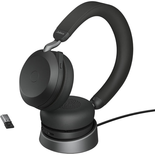 Jabra Evolve2 75 Wireless On-Ear Stereo Headset - USB-A - Black, Binaural, Noise Cancelling