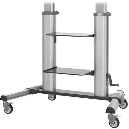 Eaton Tripp Lite Series Safe-IT Heavy-Duty Rolling TV Cart with Height-Adjusting Crank Handle for 60 to 100-Inch Displays
