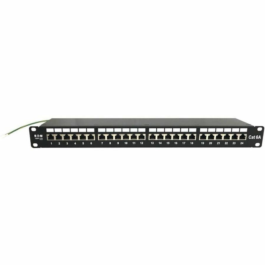 Eaton Tripp Lite Series 24-Port Cat6a Shielded Patch Panel - 10 Gbps, STP, 1U Rack Mount