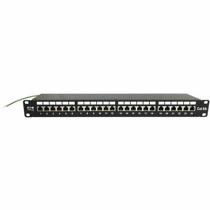 Eaton Tripp Lite Series 24-Port Cat6a Shielded Patch Panel - 10 Gbps, STP, 1U Rack Mount