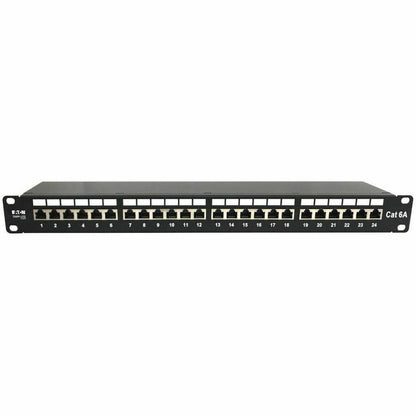 Eaton Tripp Lite Series 24-Port Cat6a Shielded Patch Panel - 10 Gbps, STP, 1U Rack Mount