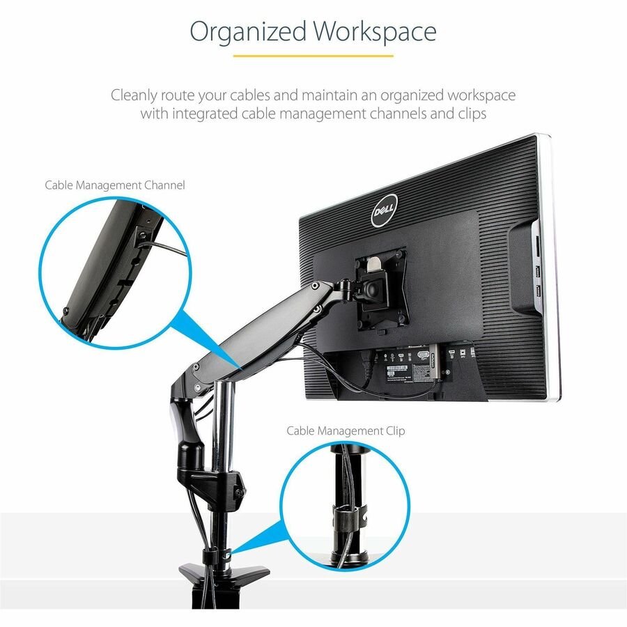 StarTech.com Desk Mount Monitor Arm for 32-Inch to 49-Inch Displays – Full Motion, Height Adjustable, VESA Compatible