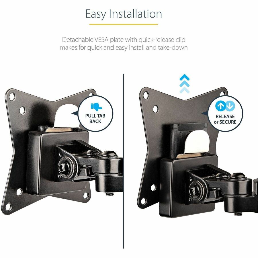 StarTech.com Desk Mount Monitor Arm for 32-Inch to 49-Inch Displays – Full Motion, Height Adjustable, VESA Compatible