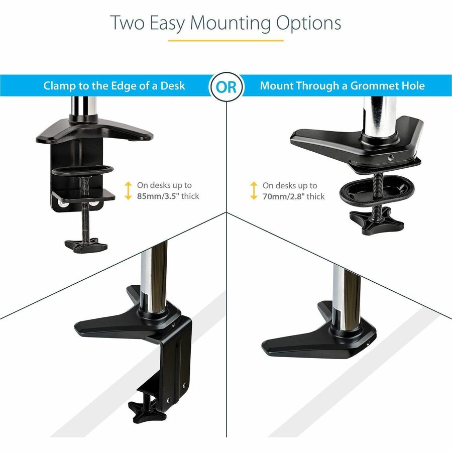 StarTech.com Desk Mount Monitor Arm for 32-Inch to 49-Inch Displays – Full Motion, Height Adjustable, VESA Compatible
