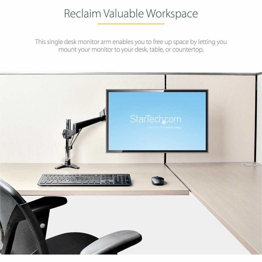 StarTech.com Desk Mount Monitor Arm for 32-Inch to 49-Inch Displays – Full Motion, Height Adjustable, VESA Compatible