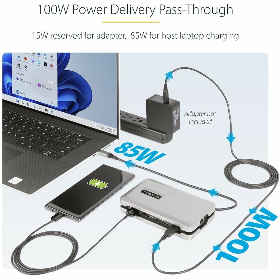 StarTech.com USB-C Multiport Adapter with 4K HDMI, Gigabit Ethernet, and USB Hub - Part DKT31CSDHPD3