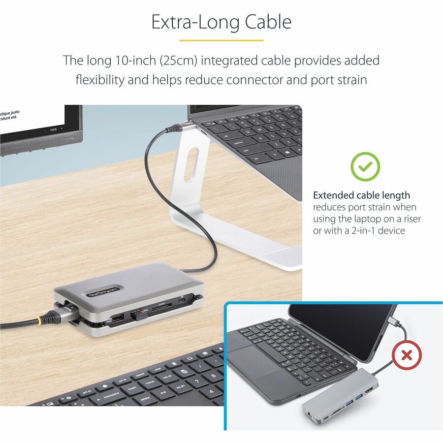 StarTech.com USB-C Multiport Adapter with 4K HDMI, Gigabit Ethernet, and USB Hub - Part DKT31CSDHPD3