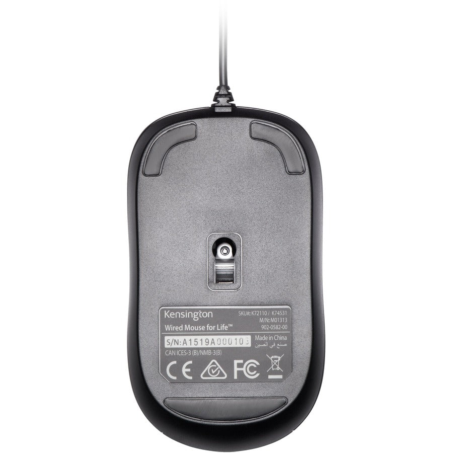 Kensington Wired Mouse for Life - Reliable Symmetrical USB Optical Mouse with Scroll Wheel