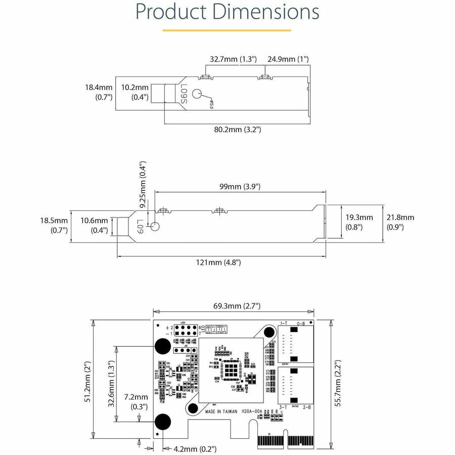 StarTech.com PCIe SATA Card 4 Port PCIe SATA III Controller Part Number 4P6G-PCIE-SATA-CARD
