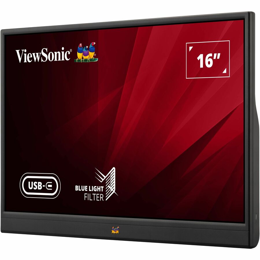 ViewSonic VA1655 15.6-inch Full HD Portable IPS Monitor with USB-C and HDMI for Business and Travel
