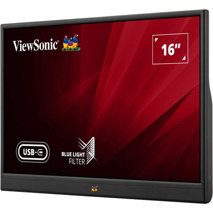 ViewSonic VA1655 15.6-inch Full HD Portable IPS Monitor with USB-C and HDMI for Business and Travel