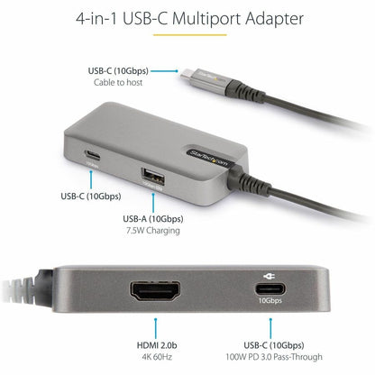StarTech.com USB-C Multiport Adapter with 4K HDMI and 100W Power Delivery