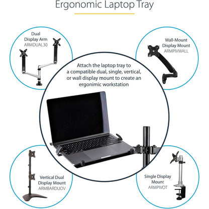 StarTech.com VESA Laptop Tray for Adjustable Monitor Arms - Supports Notebooks Up to 10 lbs