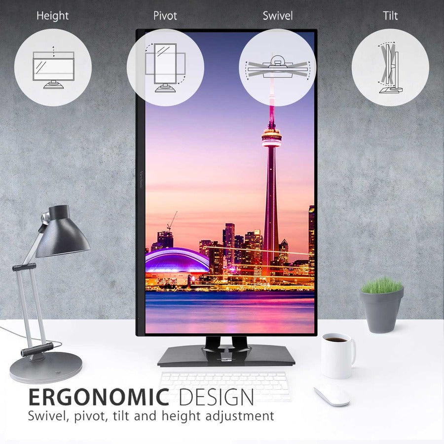 ViewSonic VP3256-4K 32-Inch UHD IPS Monitor with HDR10, USB-C & Ergonomic Stand