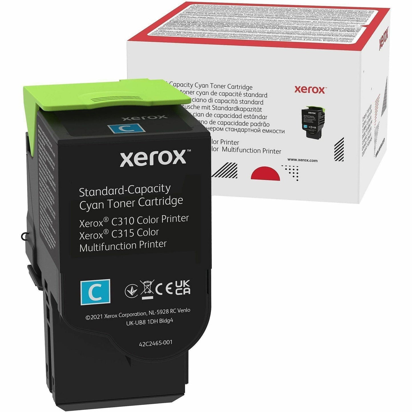 Xerox Genuine Cyan Toner Cartridge 006R04357 for Xerox C310 & C315 Printers - 2000 Pages Yield