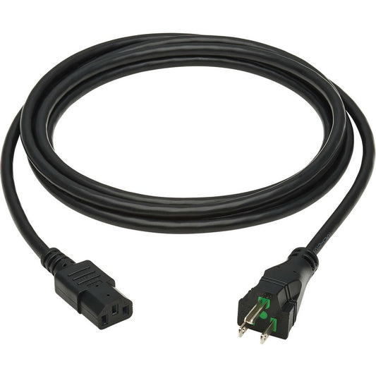 Eaton Tripp Lite Safe-IT Hospital-Grade Power Cable, 10 ft, 125V, NEMA 5-15P to IEC C13, Antibacterial Black Cord