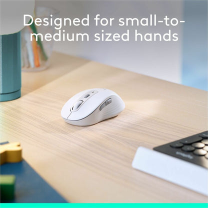 Logitech Signature M650 Wireless Mouse – Off-White, Small to Medium Hands, 2-Year Battery Life, Silent Clicks