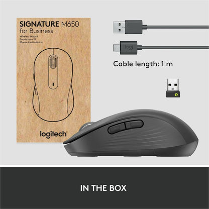 Logitech Signature M650 Wireless Mouse for Business – Secure Bluetooth and Logi Bolt Connectivity, Graphite