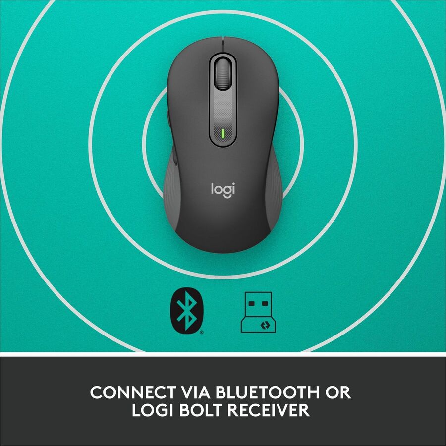 Logitech Signature M650 Wireless Mouse for Business – Secure Bluetooth and Logi Bolt Connectivity, Graphite