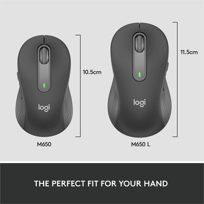 Logitech Signature M650 Wireless Mouse for Business – Secure Bluetooth and Logi Bolt Connectivity, Graphite