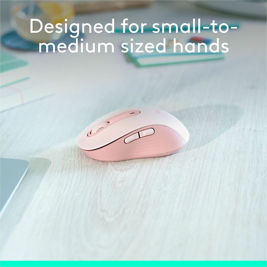 Logitech Signature M650 Wireless Mouse - Small to Medium Hands, Rose, 2-Year Battery Life