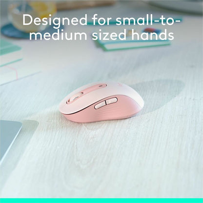 Logitech Signature M650 Wireless Mouse - Small to Medium Hands, Rose, 2-Year Battery Life