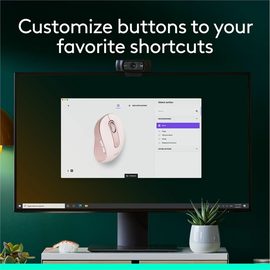 Logitech Signature M650 Wireless Mouse - Small to Medium Hands, Rose, 2-Year Battery Life