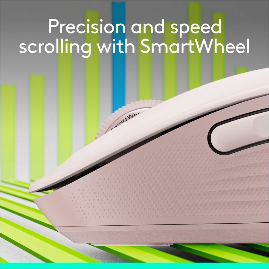 Logitech Signature M650 Wireless Mouse - Small to Medium Hands, Rose, 2-Year Battery Life