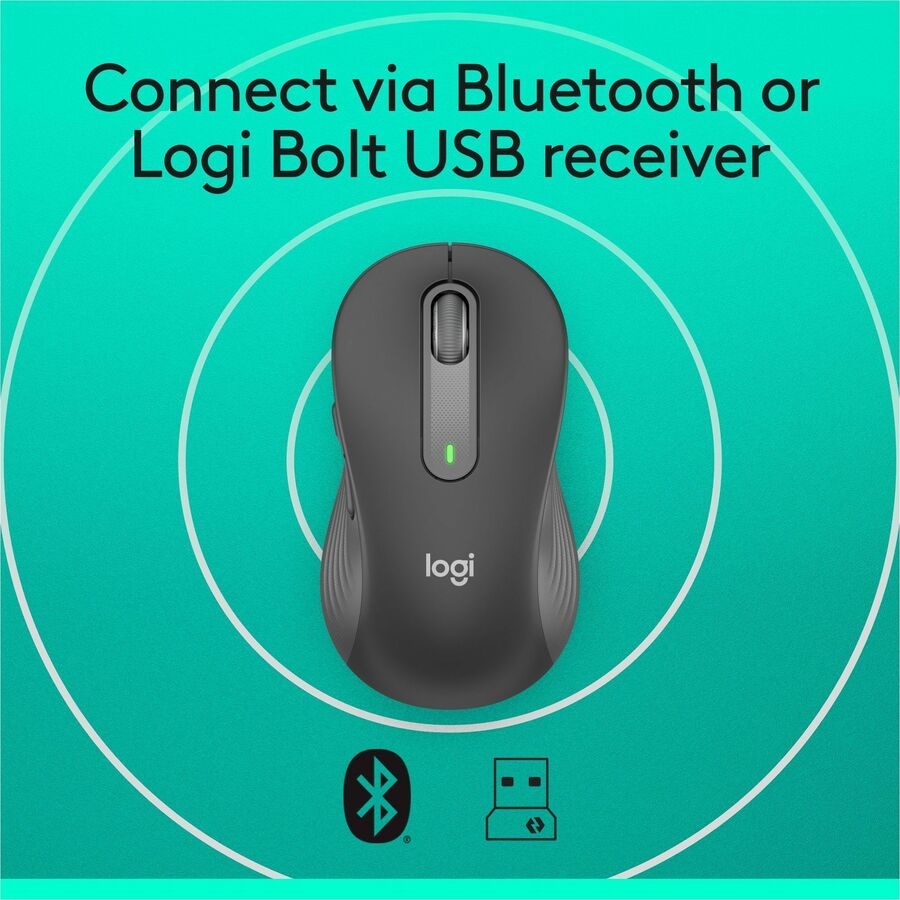 Logitech Signature M650 L Wireless Mouse for Large Hands - 2-Year Battery Life, Silent Clicks, Graphite