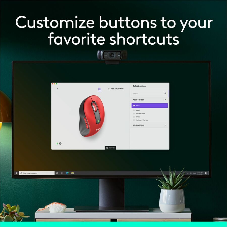 Logitech Signature M650 L Wireless Mouse for Large Hands - Red, 2-Year Battery Life, Silent Clicks, Bluetooth Connectivity