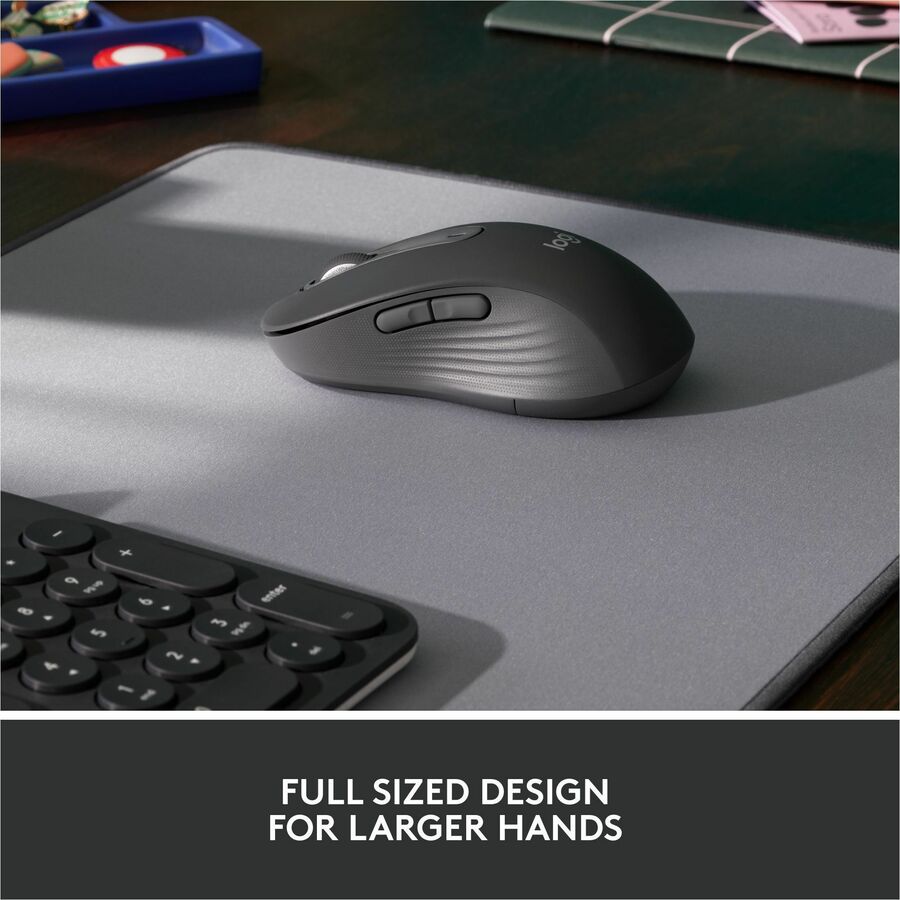 Logitech Signature M650L Wireless Mouse for Large Hands - Bluetooth & Logi Bolt, Graphite