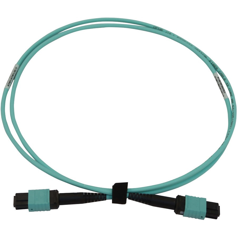 Eaton Tripp Lite Series 40/100/400 GbE Multimode Fiber Optic Cable N844B-01M-12-P — 3.3 ft Aqua LSZH OM3 12-Fiber MTP/MPO