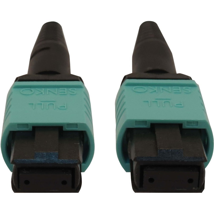 Eaton Tripp Lite Series 40/100/400 GbE Multimode Fiber Optic Cable N844B-01M-12-P — 3.3 ft Aqua LSZH OM3 12-Fiber MTP/MPO