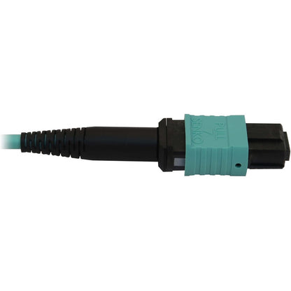 Eaton Tripp Lite Series 40/100/400 GbE Multimode Fiber Optic Cable N844B-01M-12-P — 3.3 ft Aqua LSZH OM3 12-Fiber MTP/MPO