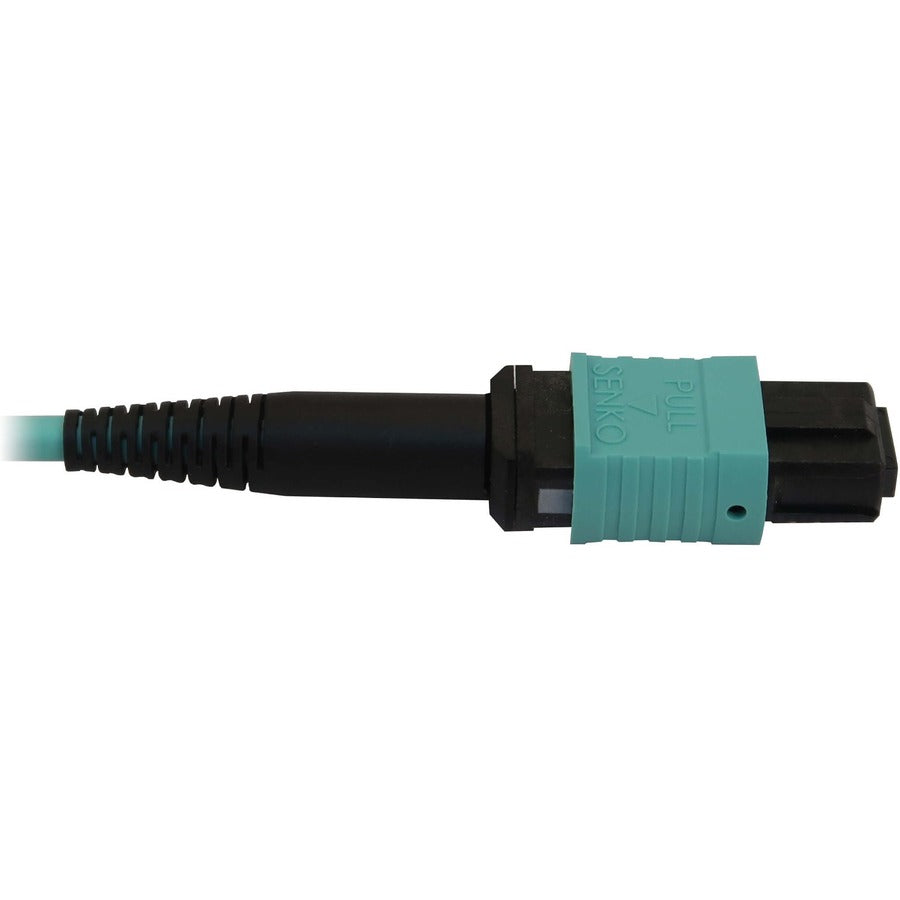 Eaton Tripp Lite Series 40/100/400 GbE Multimode Fiber Optic Cable (N844B-03M-12-P) – 12-Fiber OM3 Aqua LSZH Patch Cable