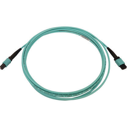 Eaton Tripp Lite Series 40/100/400 GbE Multimode Fiber Optic Cable (N844B-03M-12-P) – 12-Fiber OM3 Aqua LSZH Patch Cable