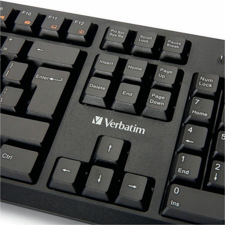 Verbatim America LLC Wired Keyboard and Mouse Combo – Reliable USB Connection with Multimedia Hot Keys and 1000 DPI Ambidextrous Mouse